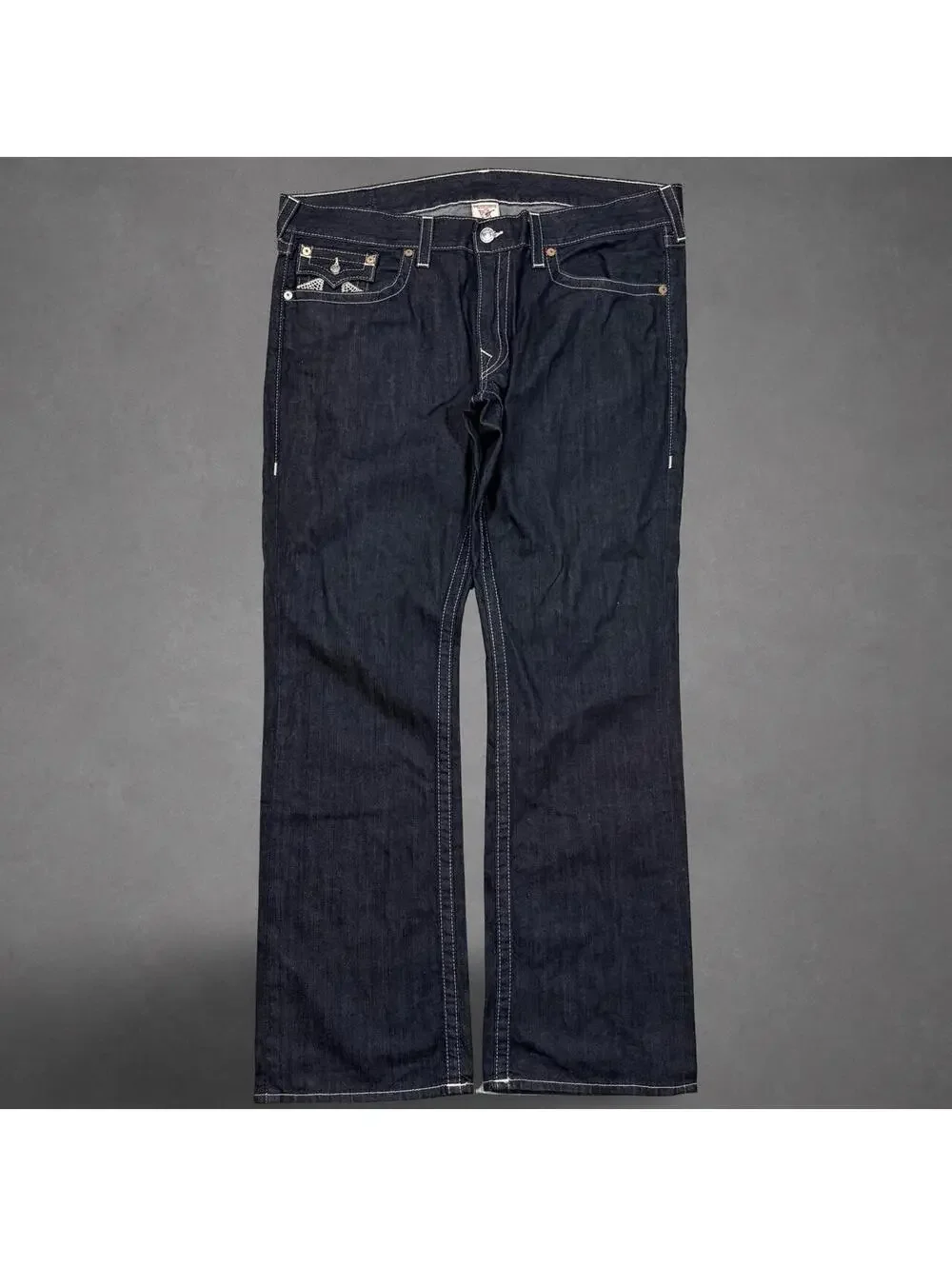 True Religion Made in USA Dark Wash Straight Jeans Size 40